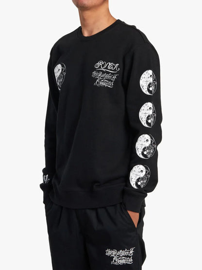 RVCA MISTER CARTOON CREW BLACK