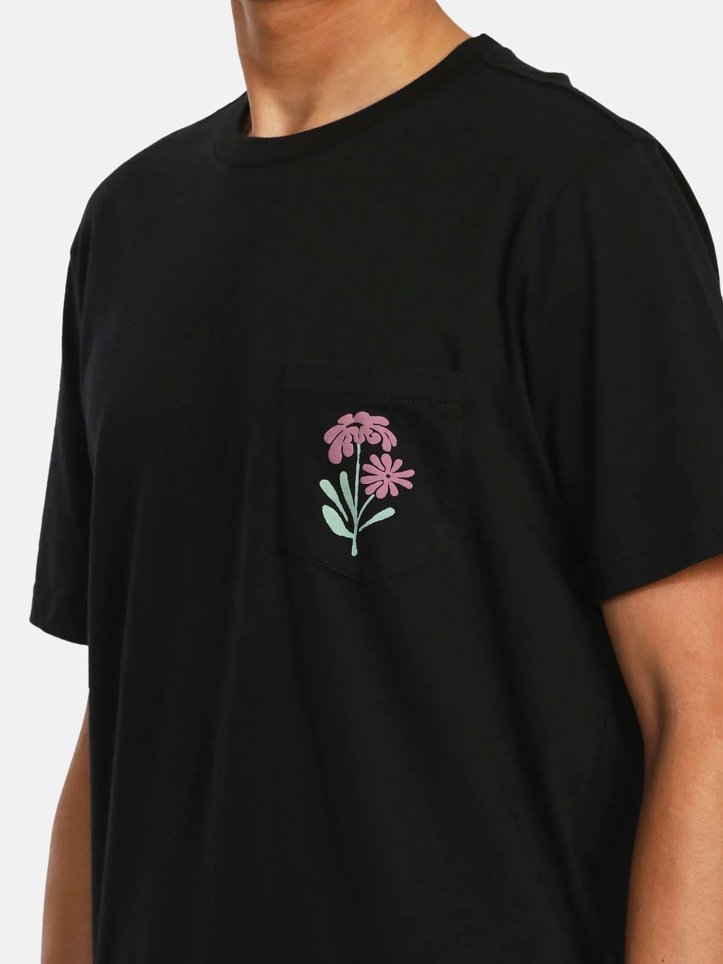 RVCA BLOOMED POCKET T-SHIRT BLACK