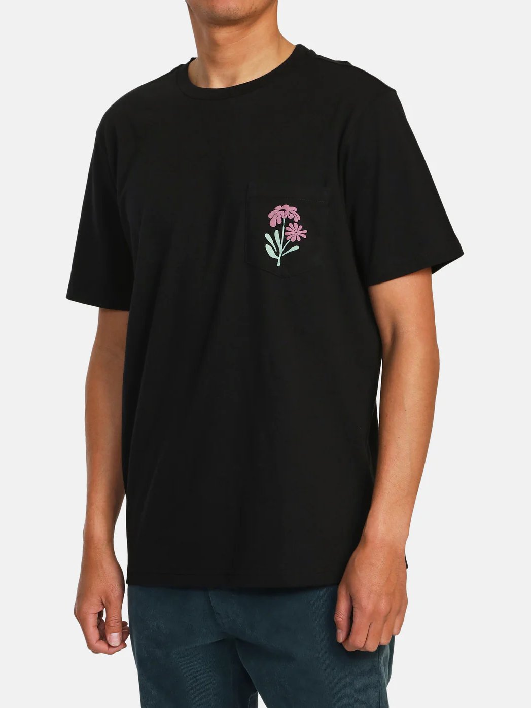 RVCA BLOOMED POCKET T-SHIRT BLACK