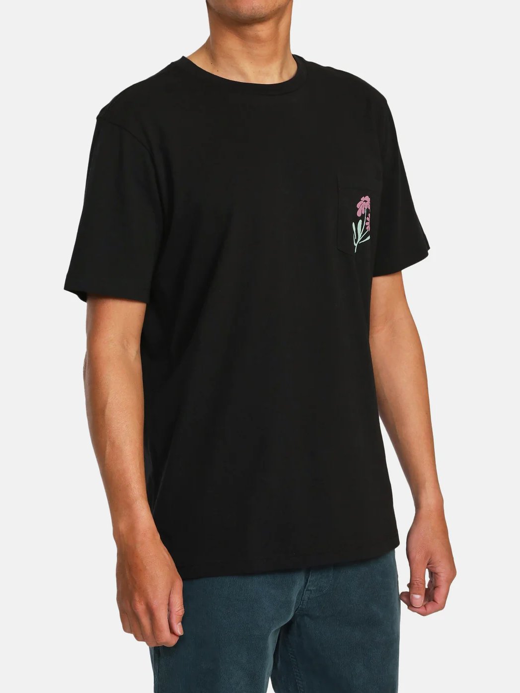 RVCA BLOOMED POCKET T-SHIRT BLACK