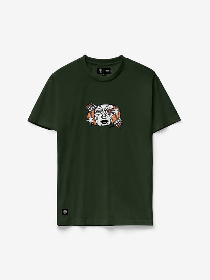 GLOBE PEEKING OUT T-SHIRT NIGHT GREEN
